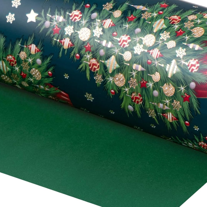 Papel Reversible de Pinos de Navidad