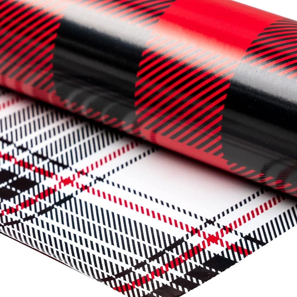 Papel Reversible de Cuadros Rojos y Blancos