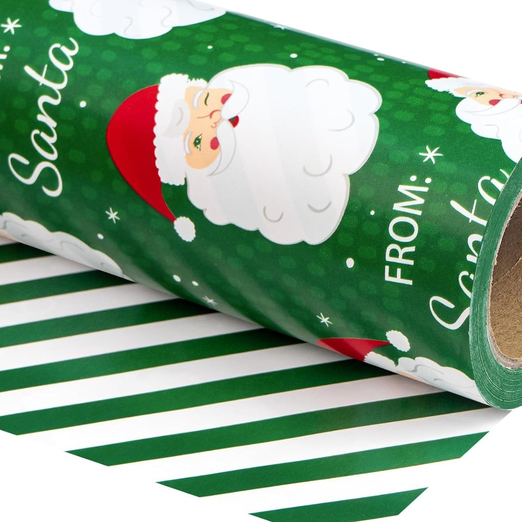Papel Reversible de Santa y Franjas