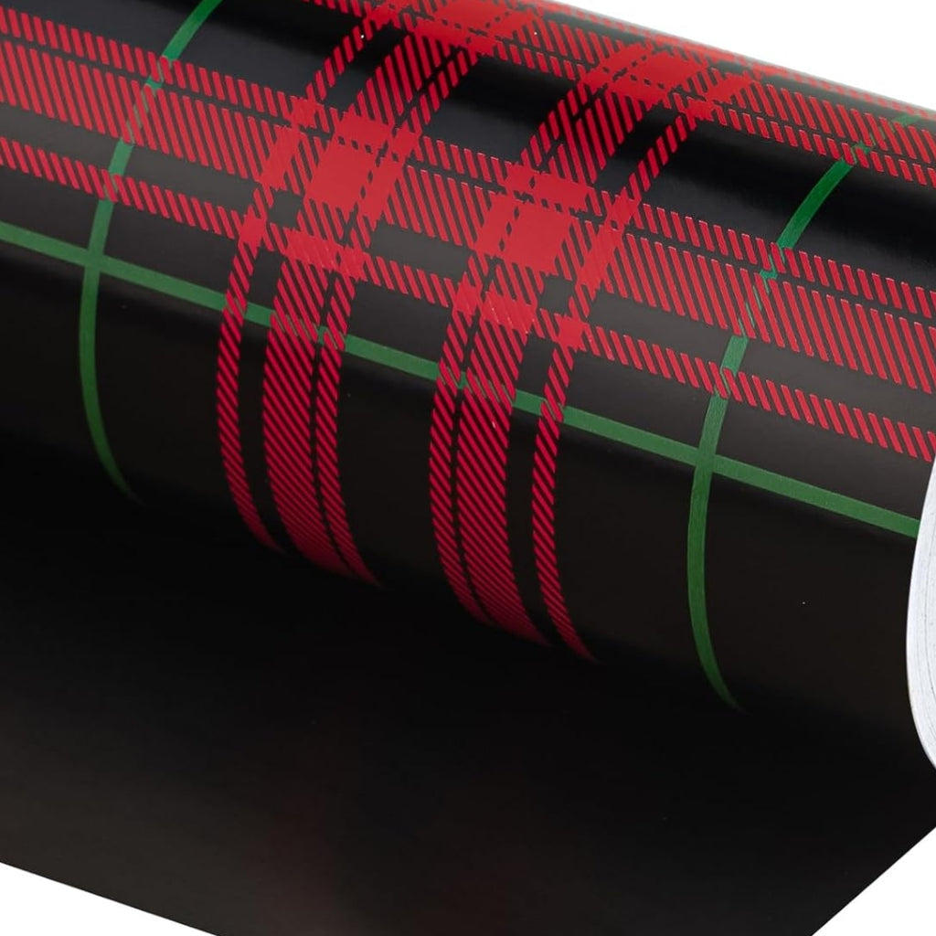 Papel Reversible de Cuadros Verdes y Rojos