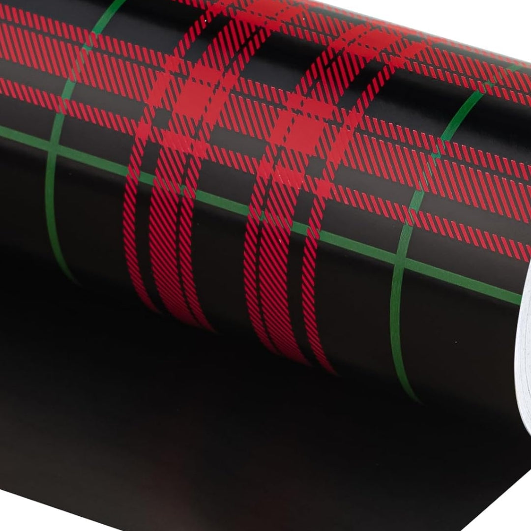 Papel Reversible de Cuadros Verdes y Rojos