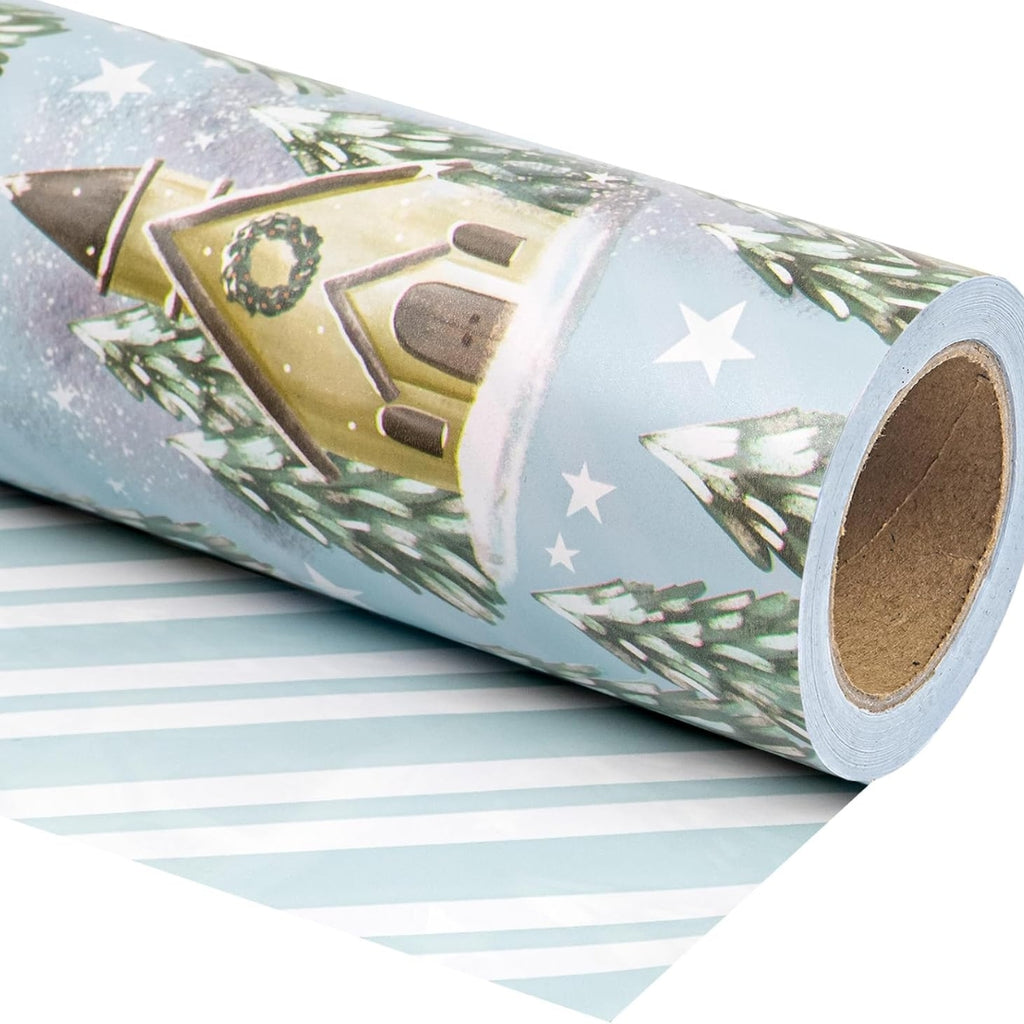 Papel Reversible de Casitas y Rayas