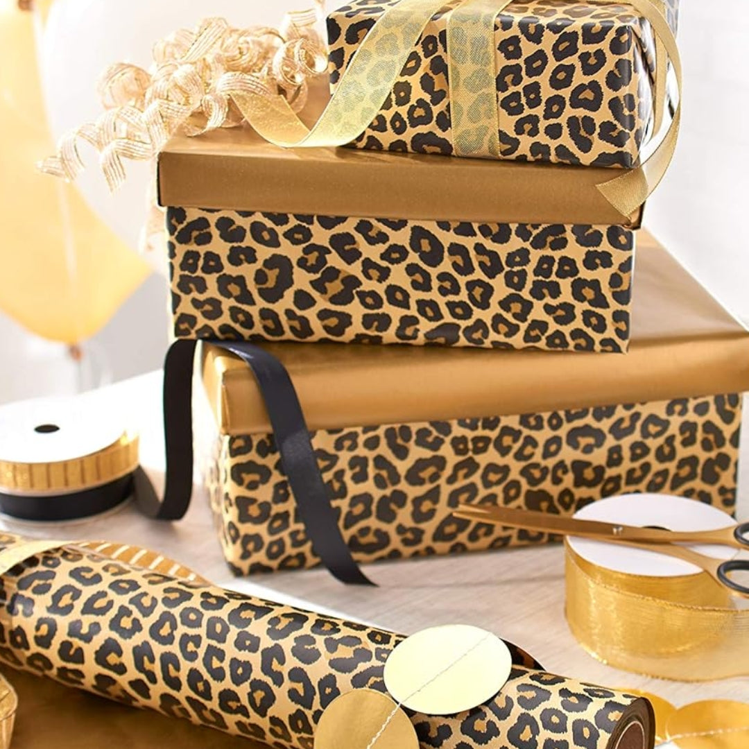 Papel Reversible de Animal Print y Dorado