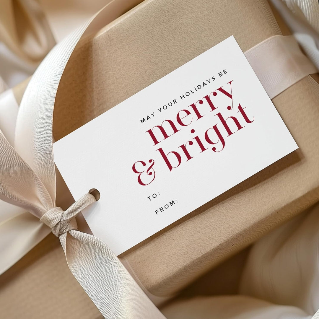 Set de 4 Etiquetas Merry & Bright
