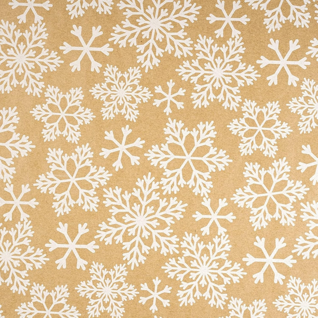 Papel Natural con Estampado de Copos De Nieve