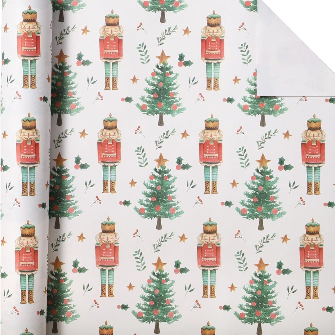 Papel Tradicional de Cascanuez y Arbolitos