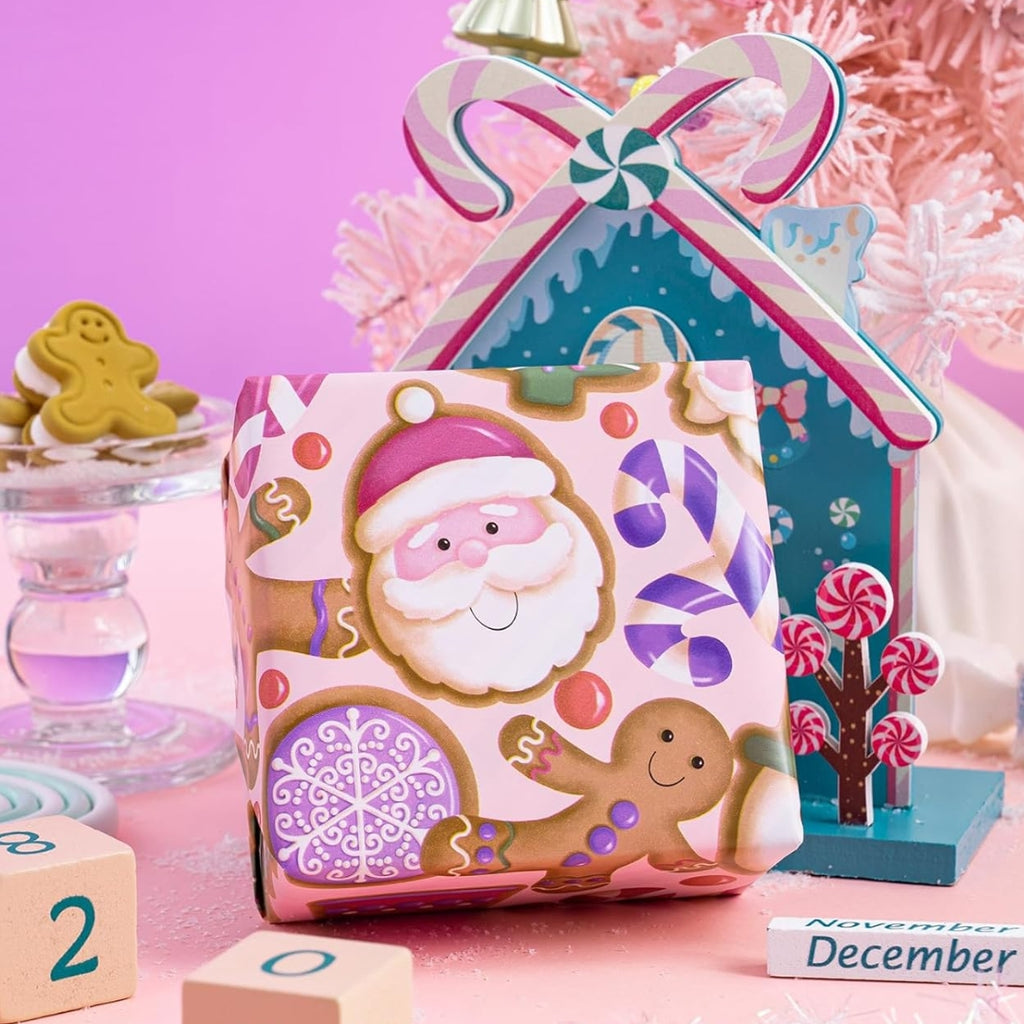 Papel Reversible de Galleta de Gengibre y Rayas Multicolor